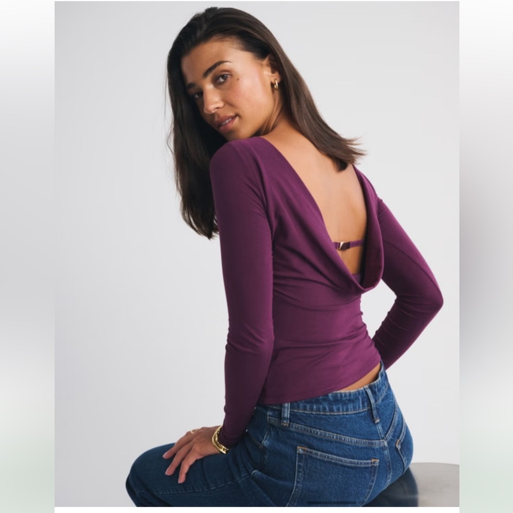 Abercrombie & Fitch Bra-Free Cowl-Back Hardware Top NWT